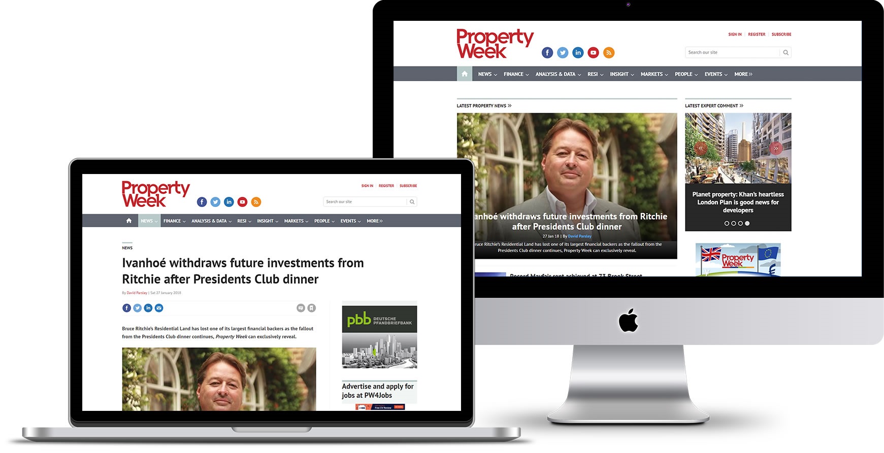 Property Week responsive showcase